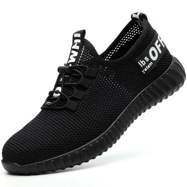 2020 New Safety Shoes For Men Summer Breathable Work Shoes Lightweight Anti-smashing Shoes Male Construction Work Mesh Sneakers
