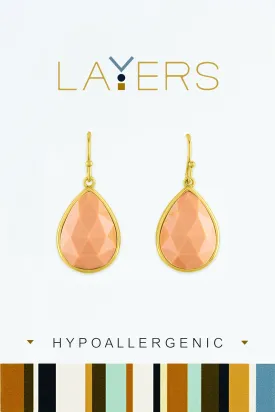 21 LAYEAR48G Layer Earring, Apricot Stone Dangle