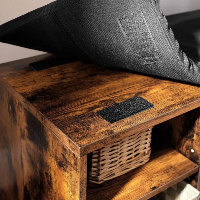 9 Pair Stackable Shoe Storage Bench  different sizes, heights, colors, and materials, it's hard to arrange them harmoniously