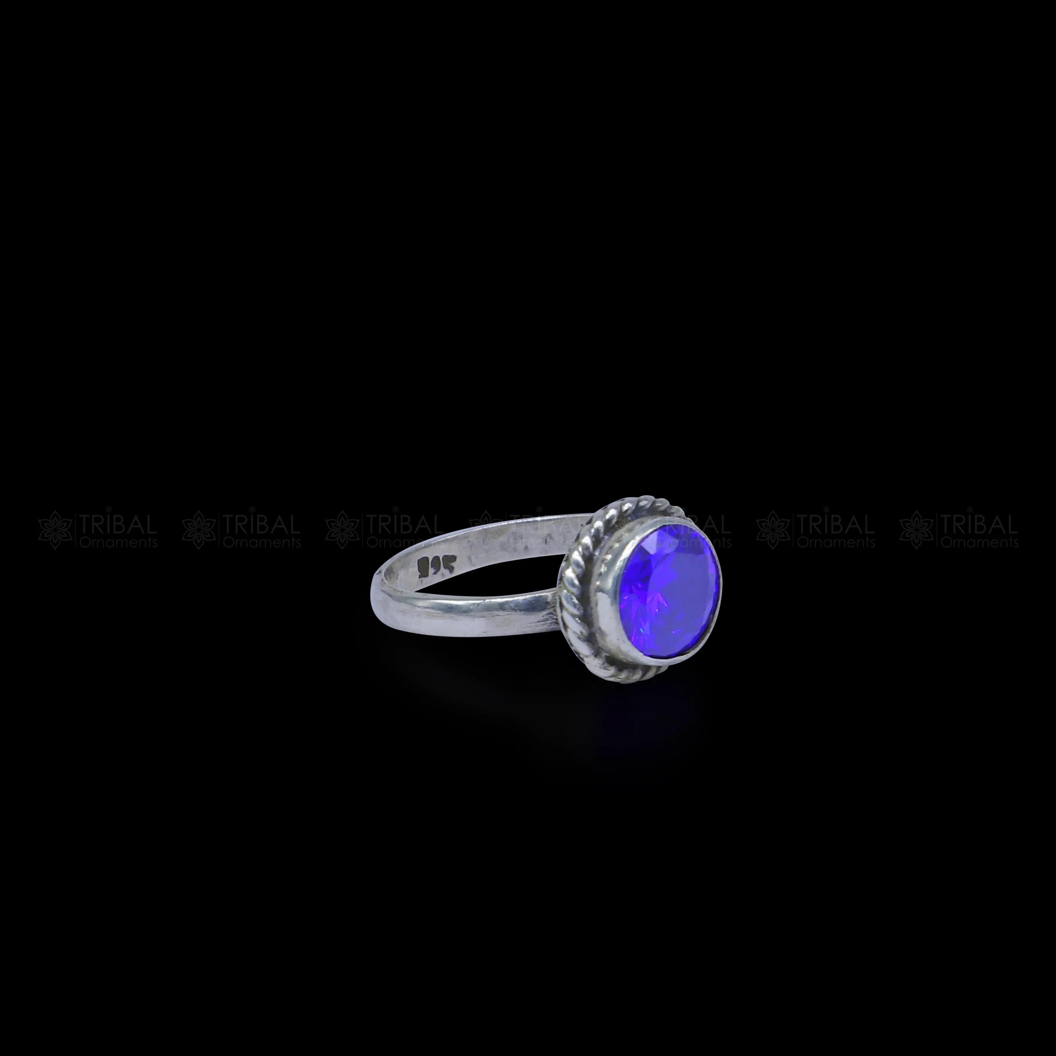 925 sterling silver purple colour stone ring Jewelry sr728