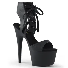 ADORE-700-14 Pleaser Black Faux Leather Sexy Platform Shoes (Pole Dancing Heels)