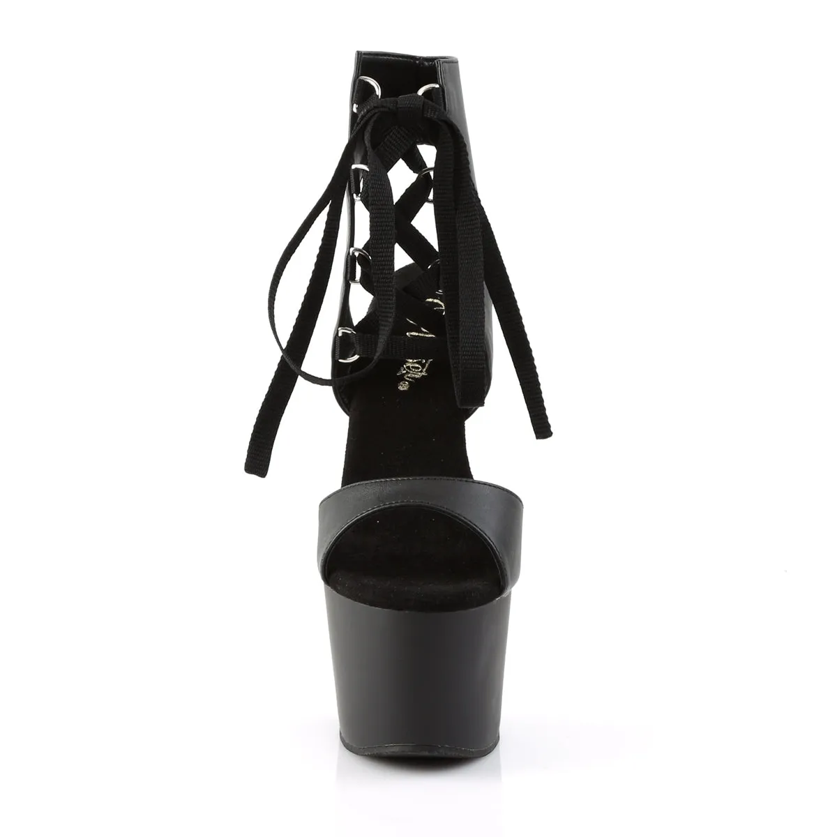 ADORE-700-14 Pleaser Black Faux Leather Sexy Platform Shoes (Pole Dancing Heels)