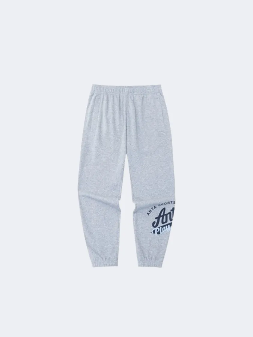 Anta Vintage Sports Knit Track Pants Grey Men Lifestyle Pant Grey