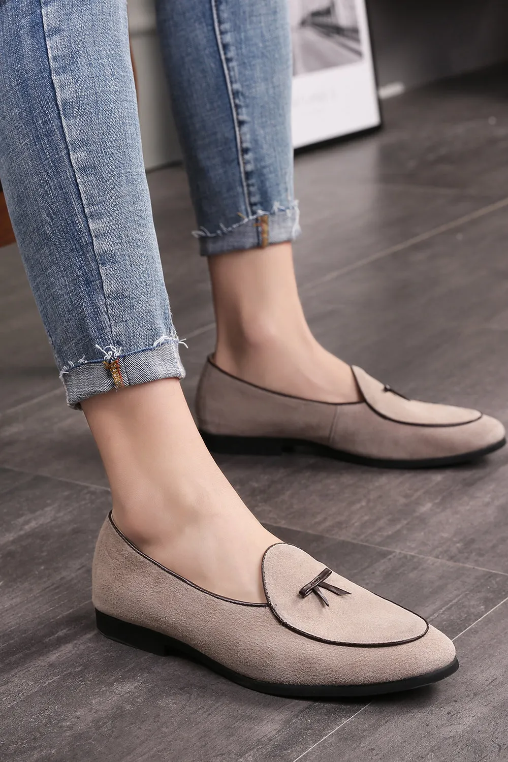 Blue Slip-On Men's Wedding Party Shoes