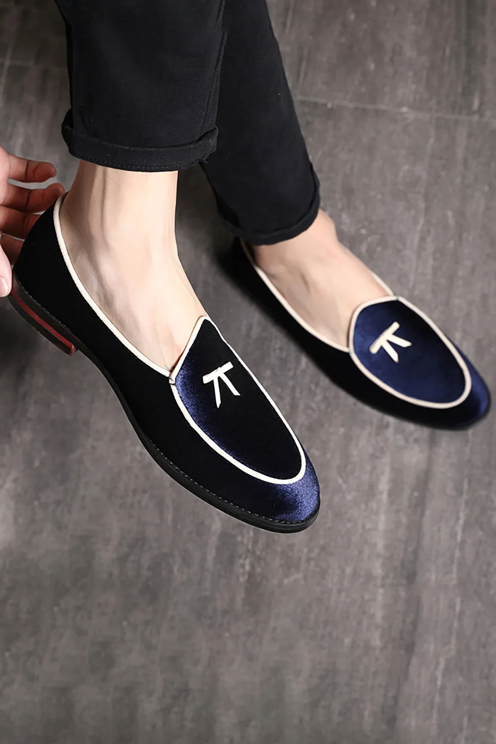 Blue Slip-On Men's Wedding Party Shoes