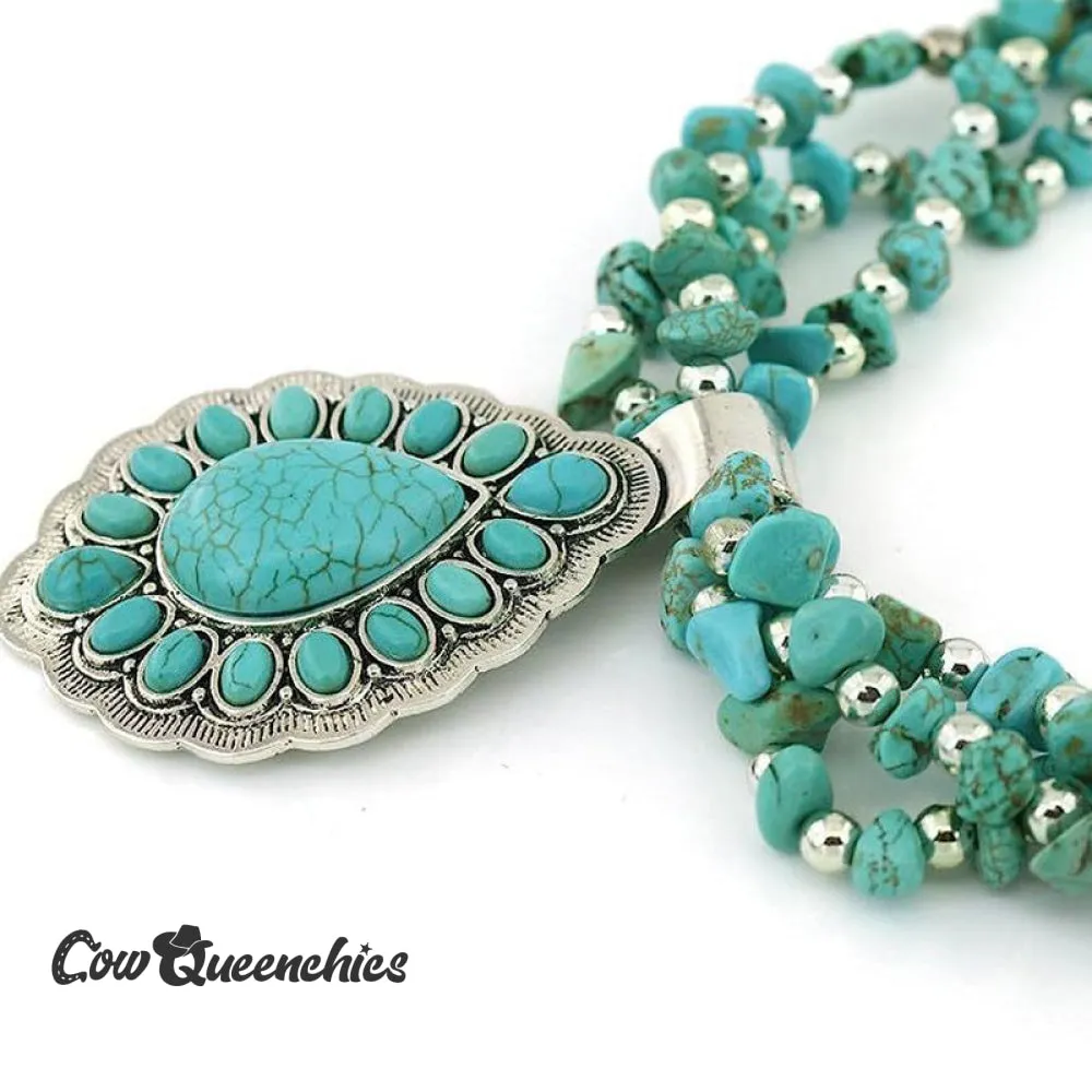 Boho Vintage Turquoise Necklace