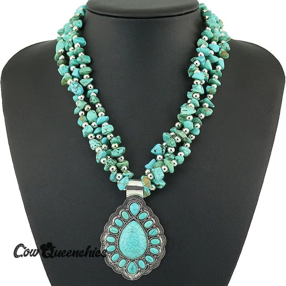 Boho Vintage Turquoise Necklace