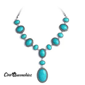Carved Turquoise Pendant Necklace
