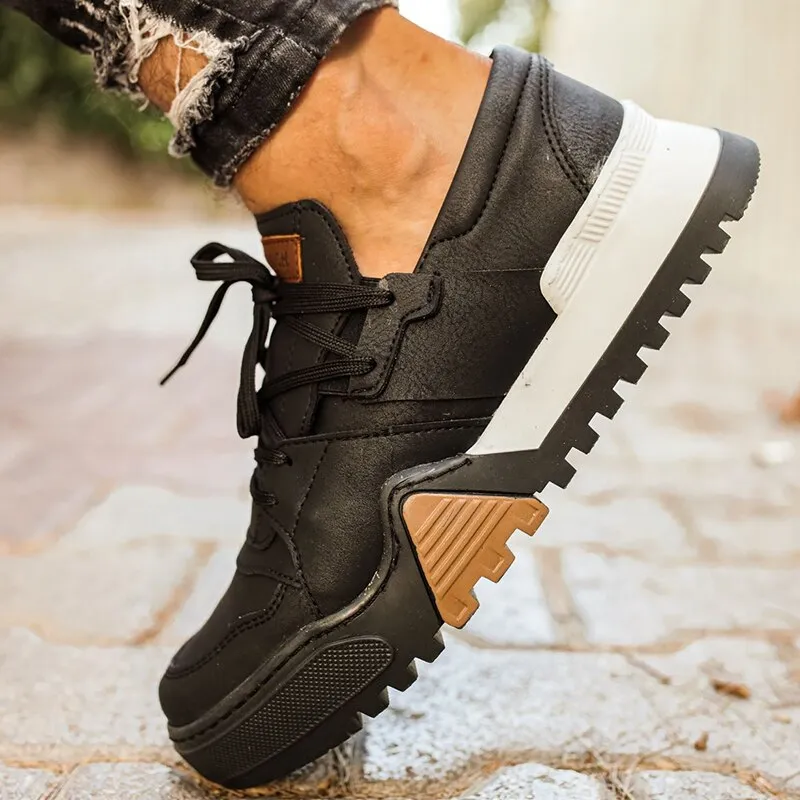 Chekich Men's Shoes White Color Lace Up Artificial Leather Spring and Autumn Seasons  Breathable Comfortable Casual Male Lightweight Sneakers Fabric Daily Canvas High Outsole Footwear Brown Detailed Solid CH067