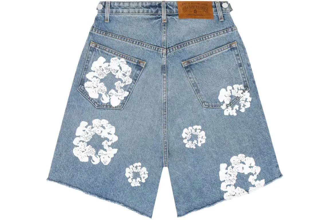 Cotton Wreath Denim Short (Light Wash) - D40408130