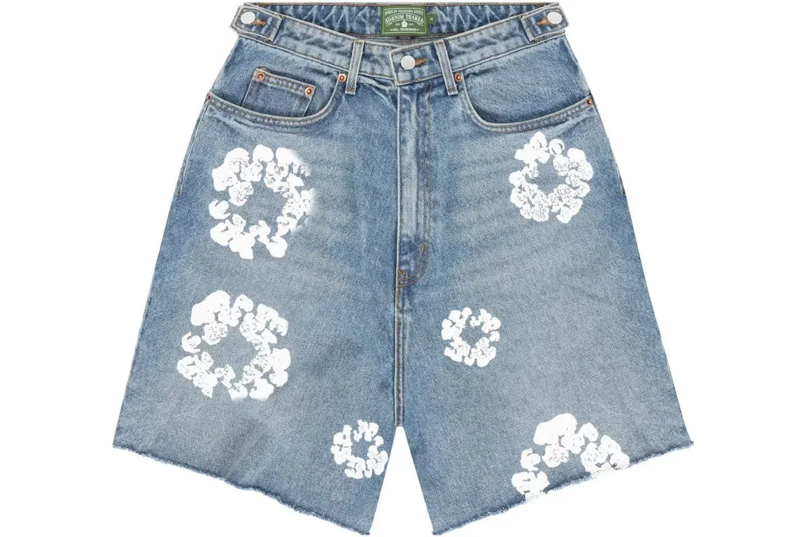 Cotton Wreath Denim Short (Light Wash) - D40408130