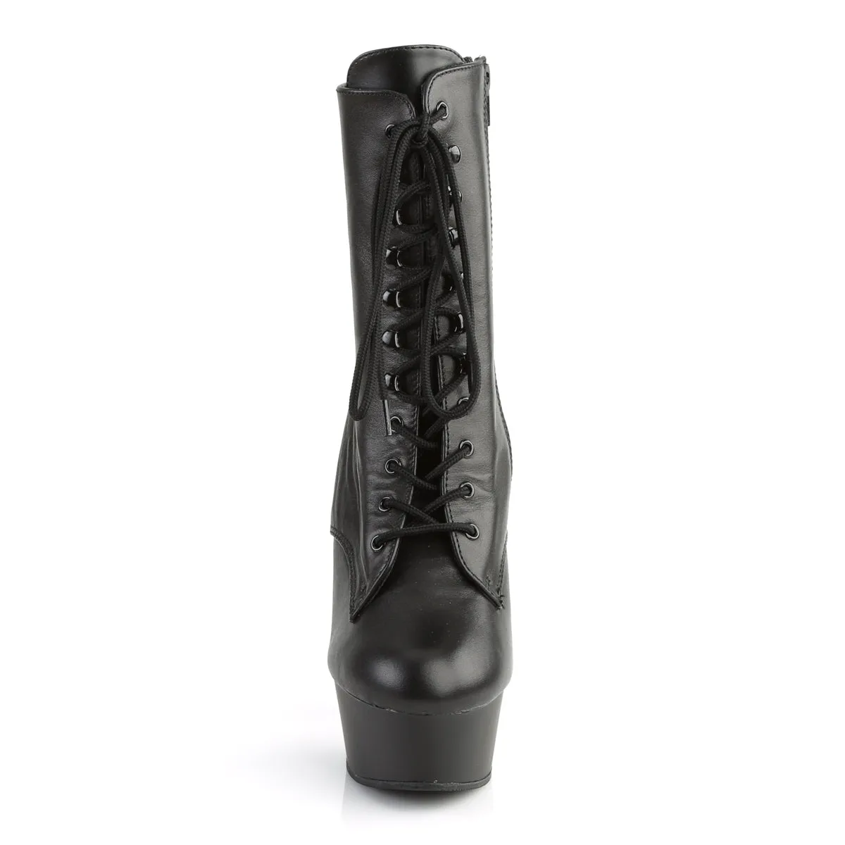 DELIGHT-1020 Pleaser Black Leather Sexy Platform Shoes (Pole Dancing Heels)