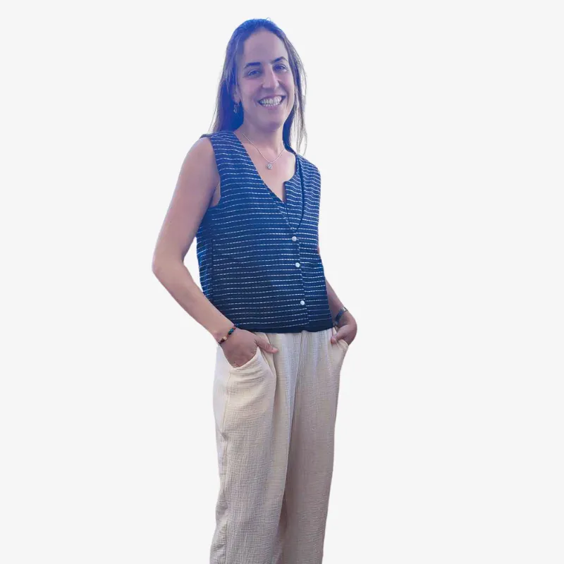 Eva Sleeveless Asymetrical vest top