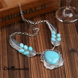 Feather Turquoise Necklace