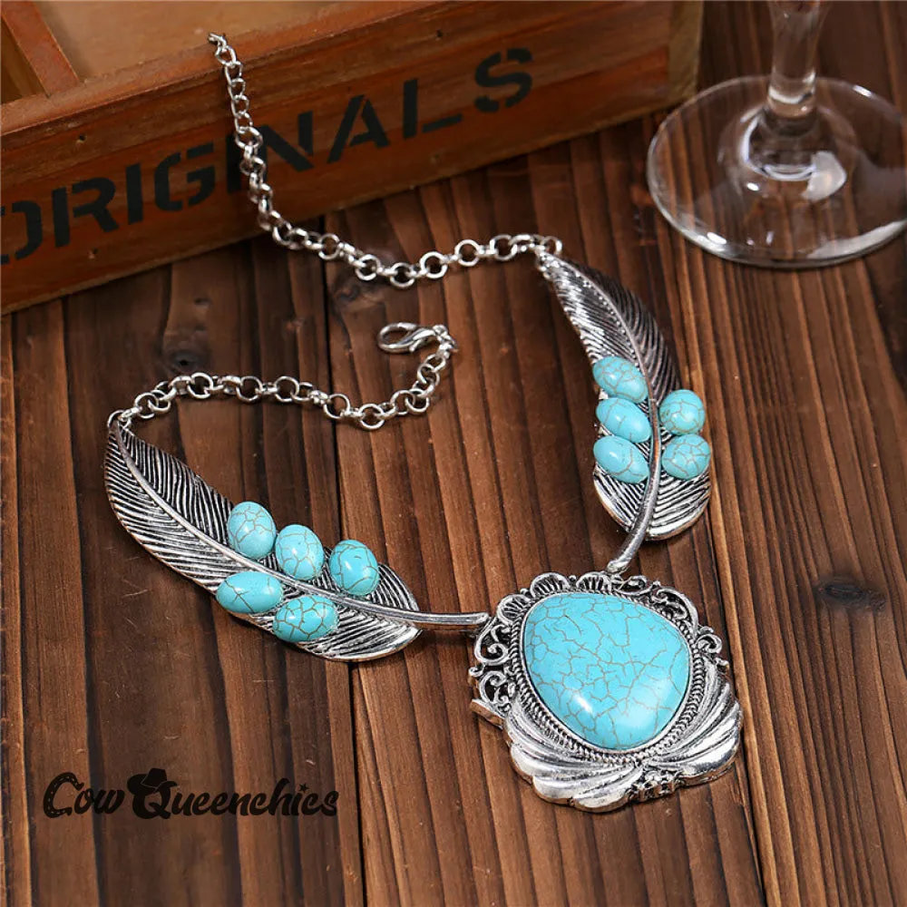 Feather Turquoise Necklace