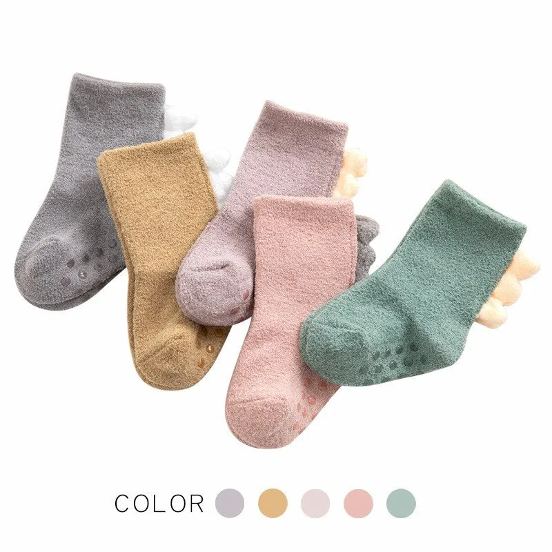 Fleece Cotton Dinosaur Socks