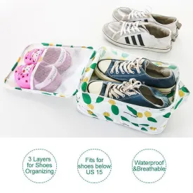 Foldable Waterproof Travel Shoe Bag - Holds 3 Pair of Shoes