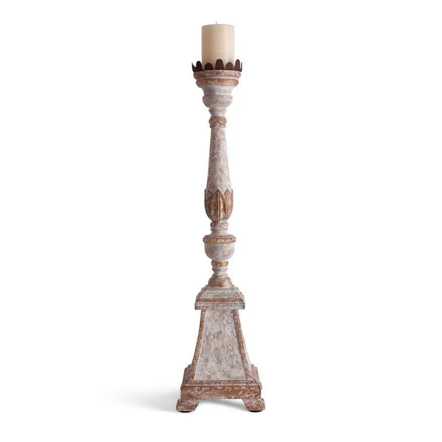 French White and Gold Candlestick