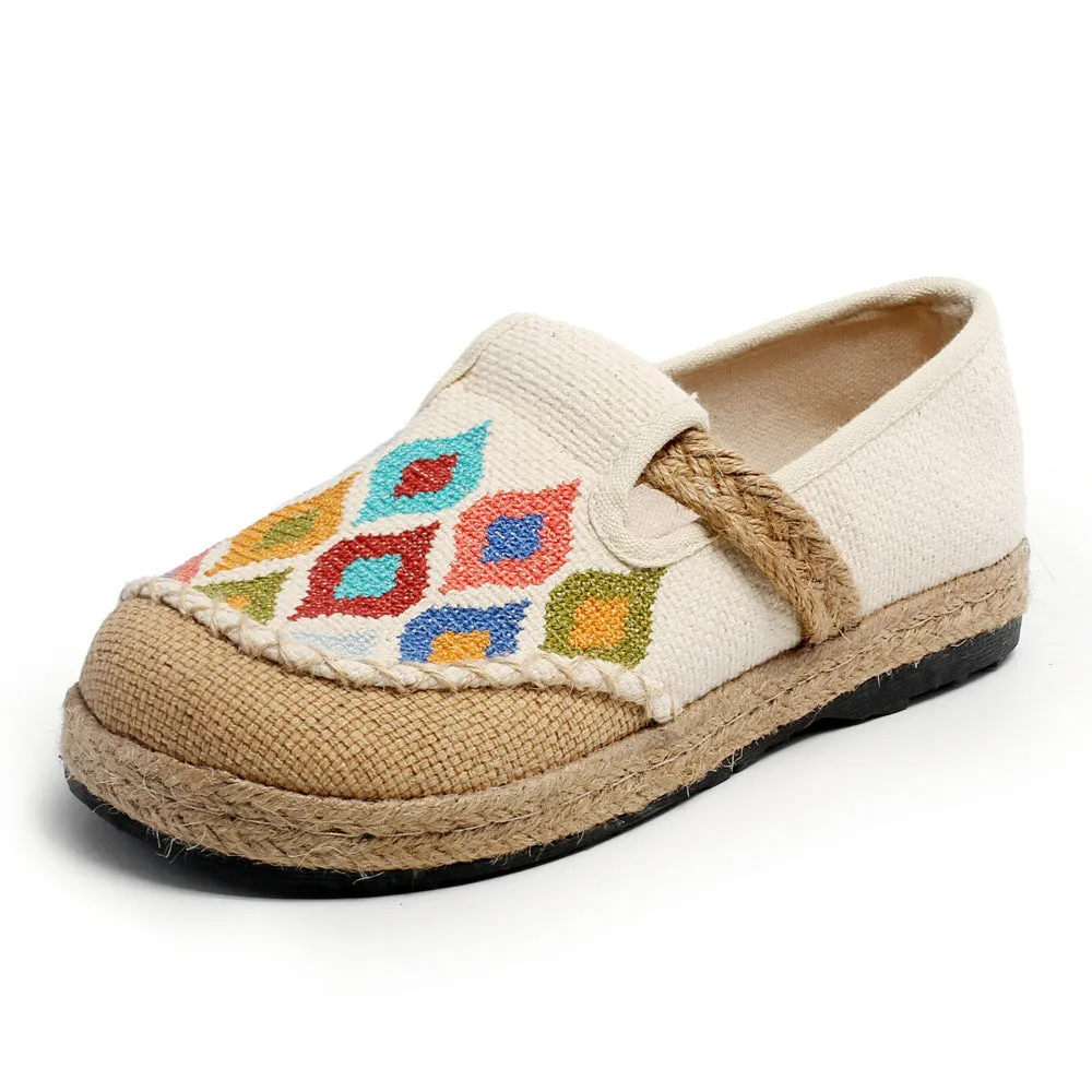 Glamorous Cross Stitch Colorful Peacock Industry Canvas Shoes