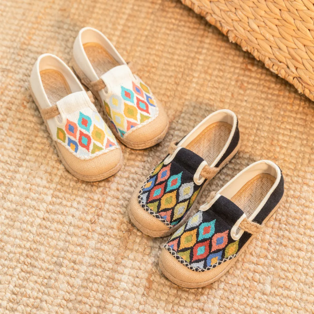 Glamorous Cross Stitch Colorful Peacock Industry Canvas Shoes