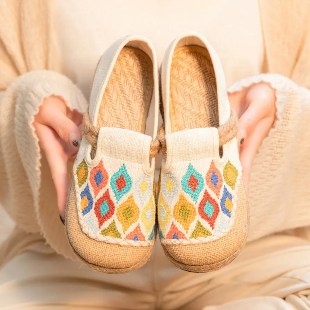 Glamorous Cross Stitch Colorful Peacock Industry Canvas Shoes