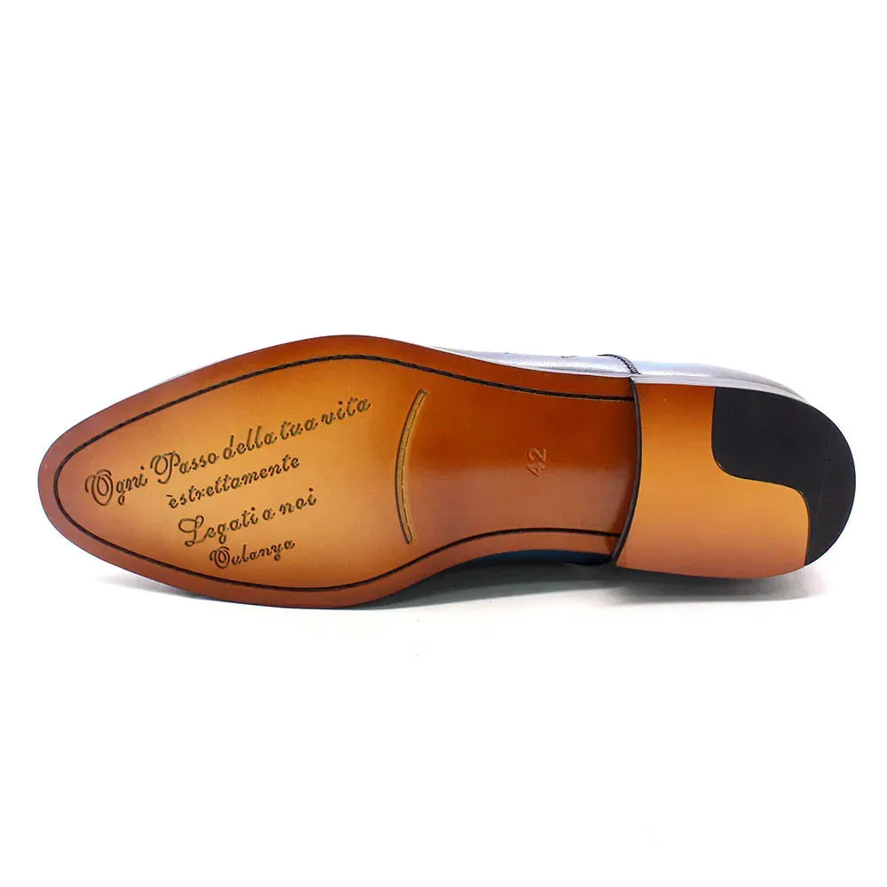 Hand-Painted Engraving Leather Loafers