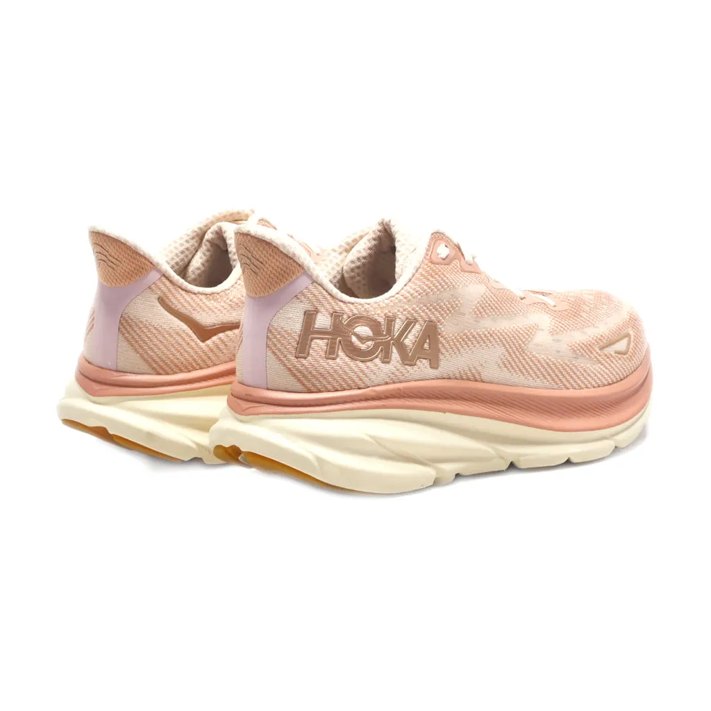 Hoka Clifton 9 Sport Shoes Fabric Pink Colour For Women
