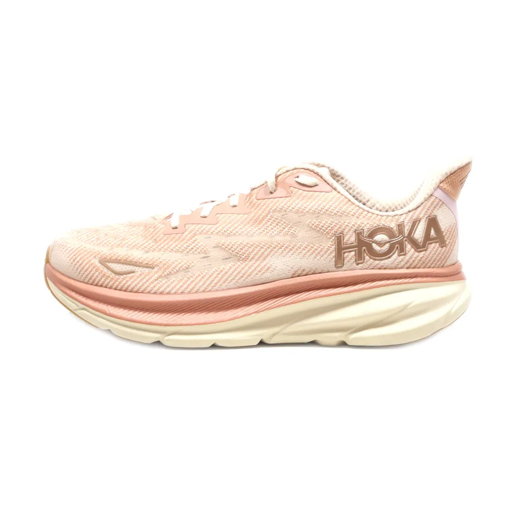 Hoka Clifton 9 Sport Shoes Fabric Pink Colour For Women