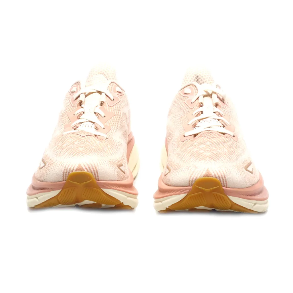 Hoka Clifton 9 Sport Shoes Fabric Pink Colour For Women