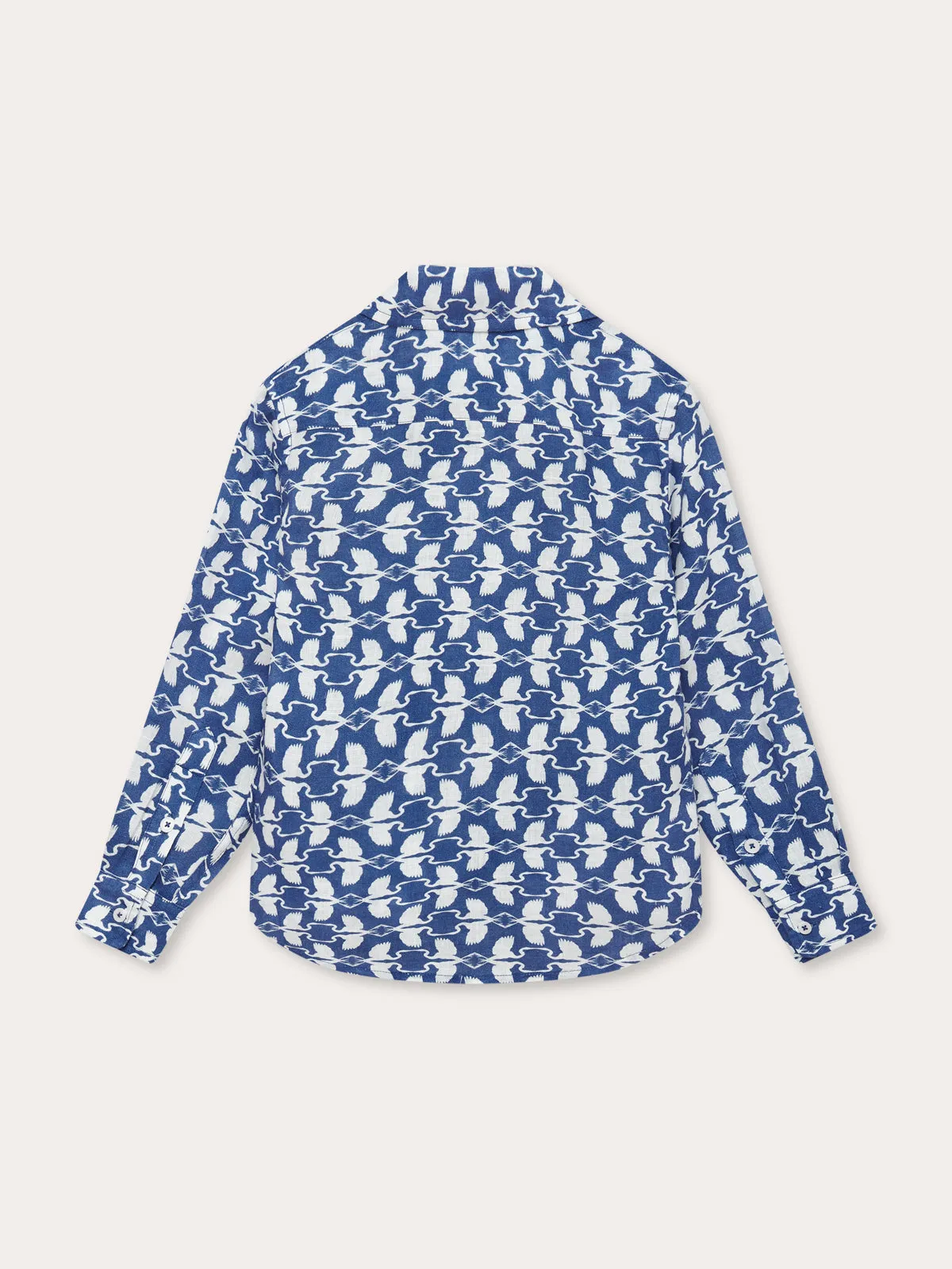 Kids White Heron Abaco Linen Shirt