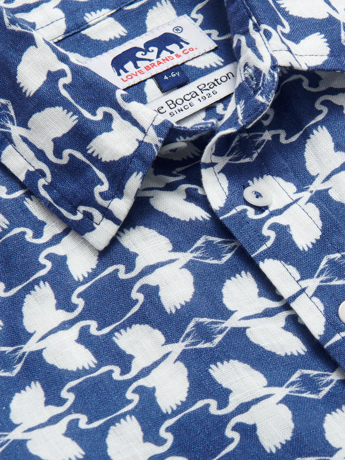 Kids White Heron Abaco Linen Shirt