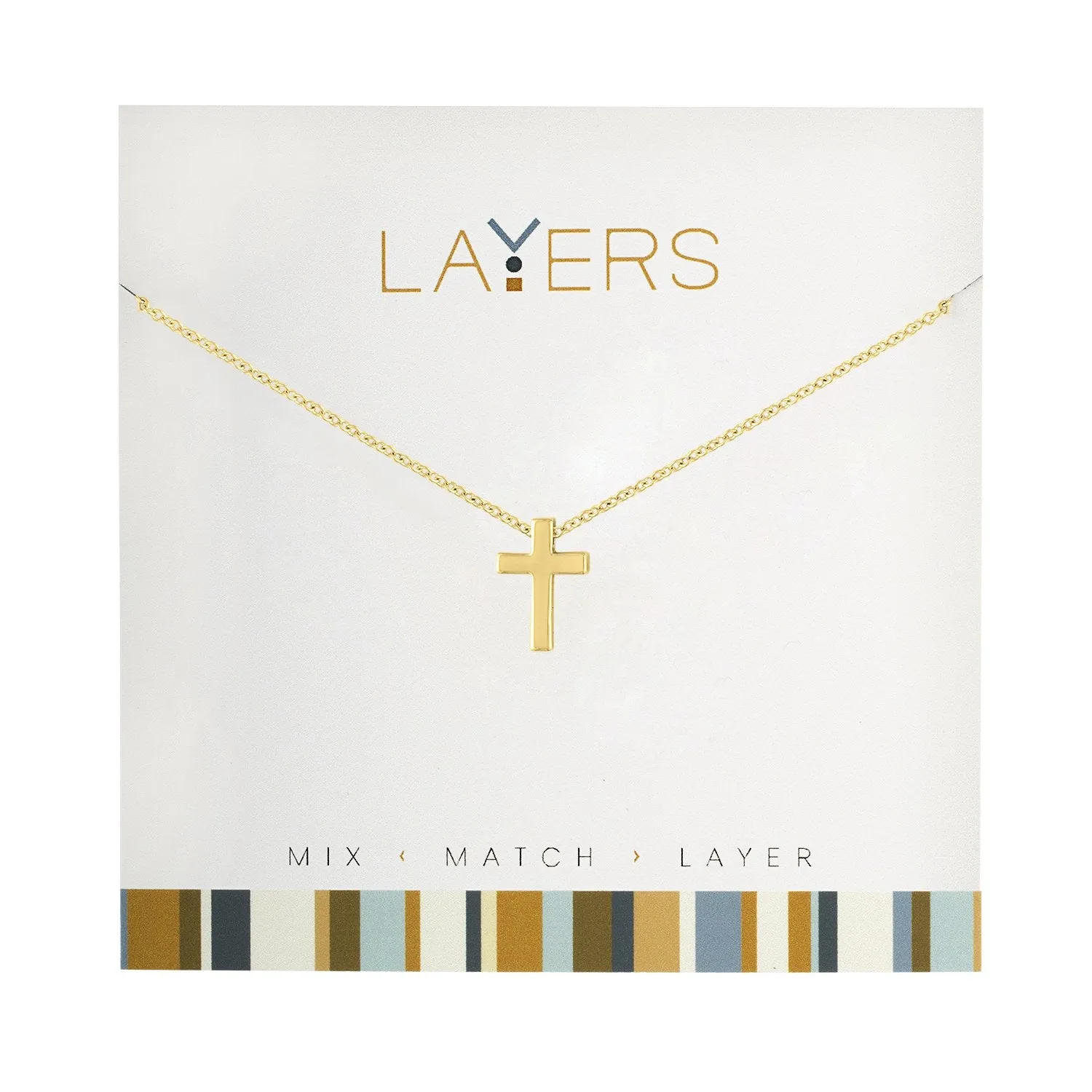 Lay01G Gold Cross Necklace, Each