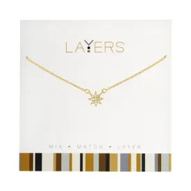 Lay47G Gold CZ Starburst Necklace, Each