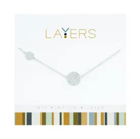 LAY561S Gold Pendant, Silver, Two Circle