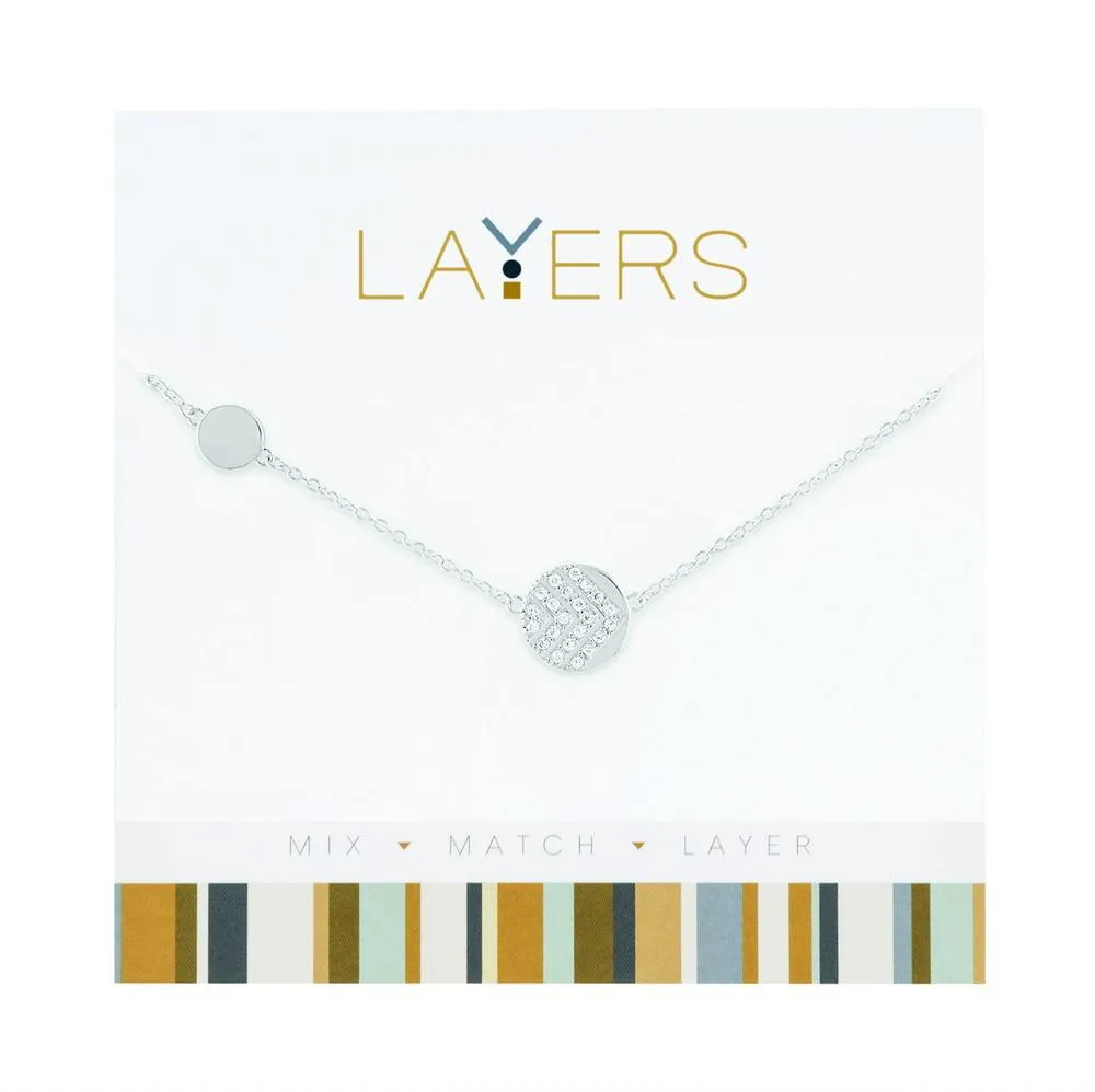 LAY561S Gold Pendant, Silver, Two Circle
