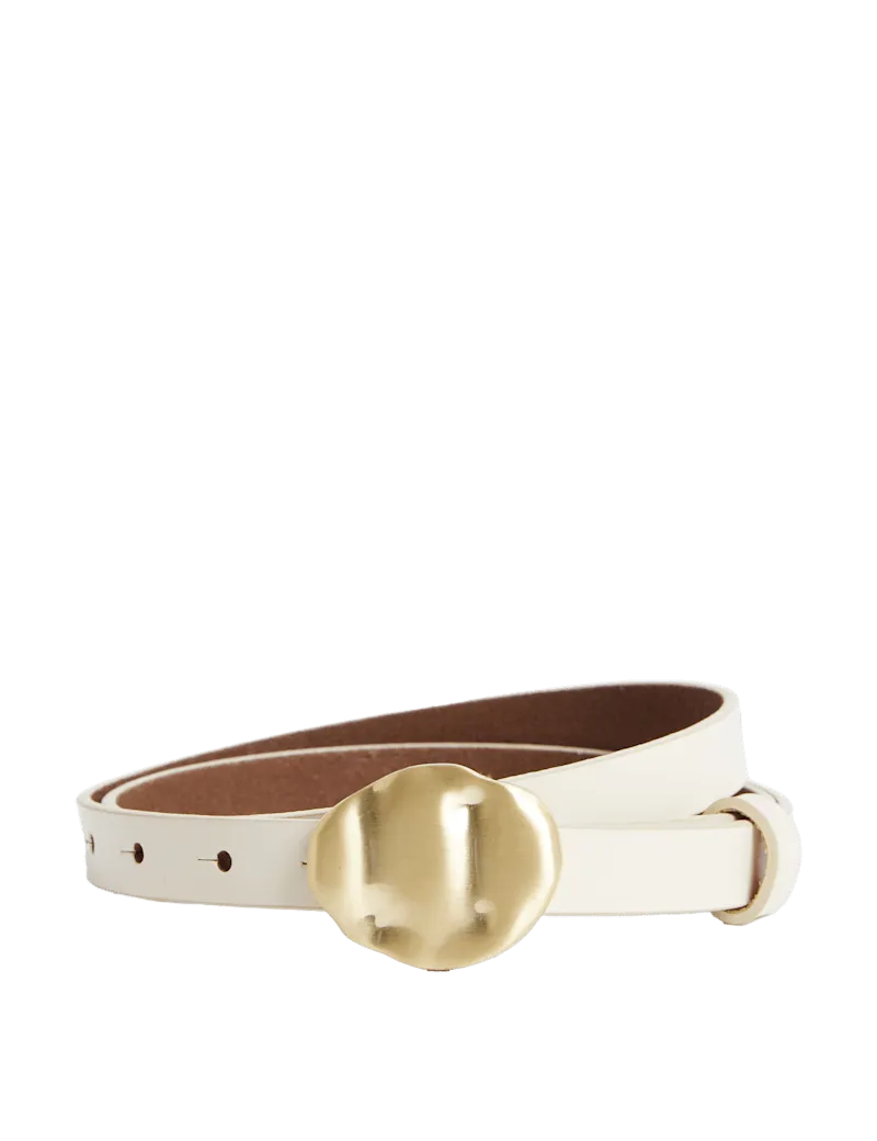 Leather Feature Buckle Jeans Belt