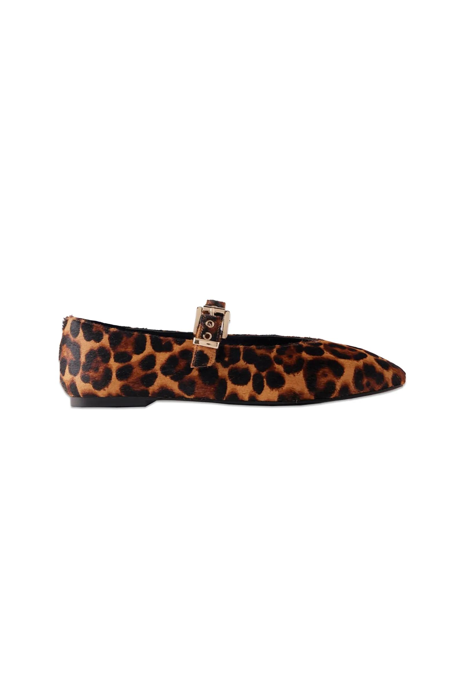 Leopard Print Textured Ballet Pumps