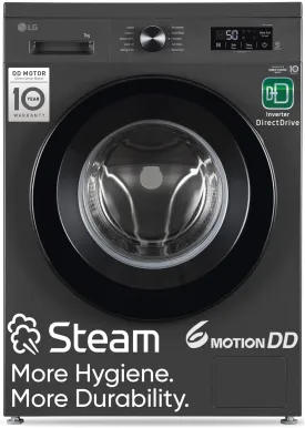 LG FHB1207Z2M 7 Kg 5 Star Front Load Washing Machine (Direct Drive, Steam Wash, In-Built Heater, Middle Black)
