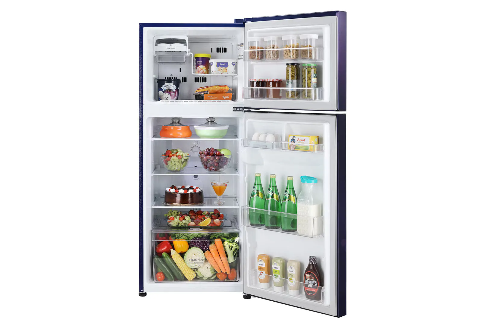 LG GL-N292BBCY 242L Double Door Refrigerator with Smart Inverter Compressor, Multi-Air Flow, Blue Charm, 2 Star