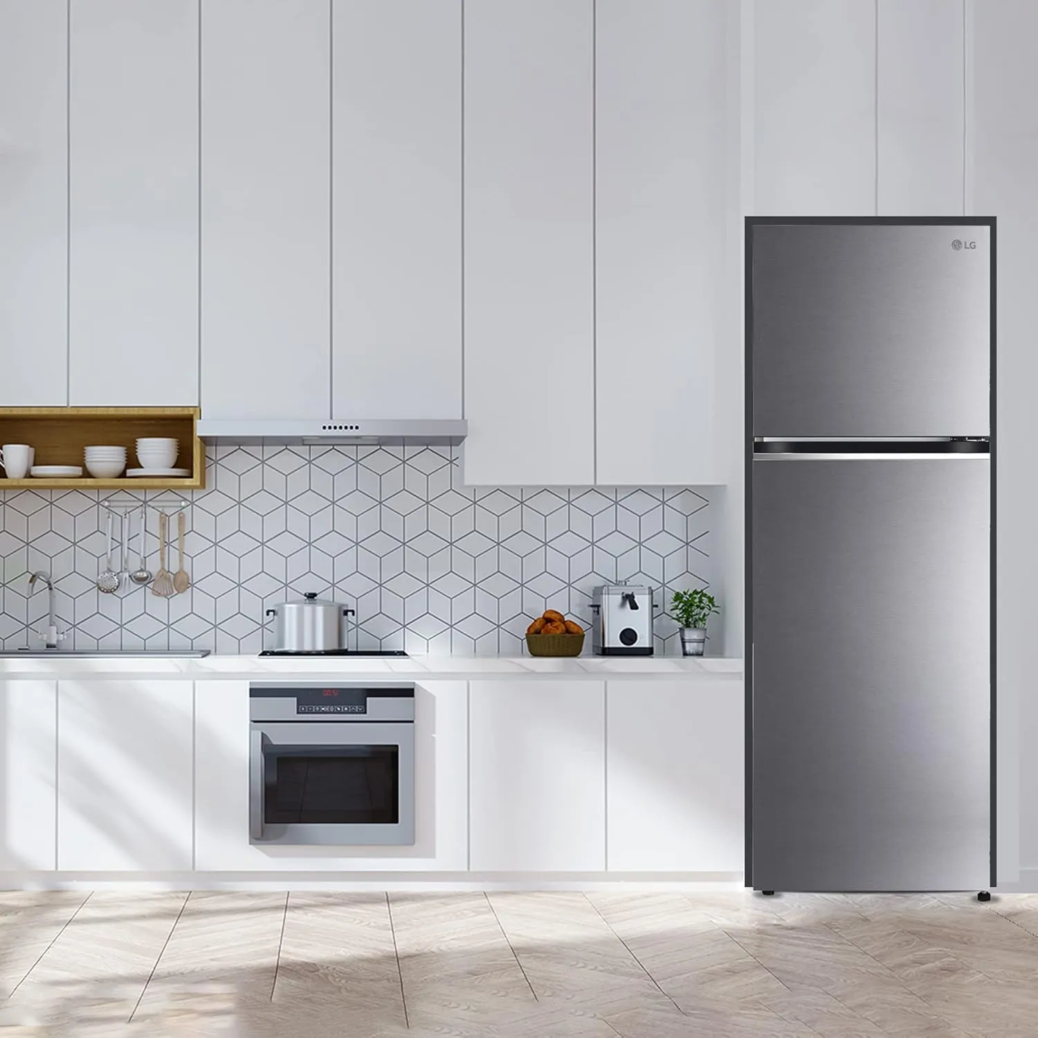 LG GL-N342SDSY 322 L 2 Star Smart Inverter Frost-Free Double Door Refrigerator ( Dazzle Steel )