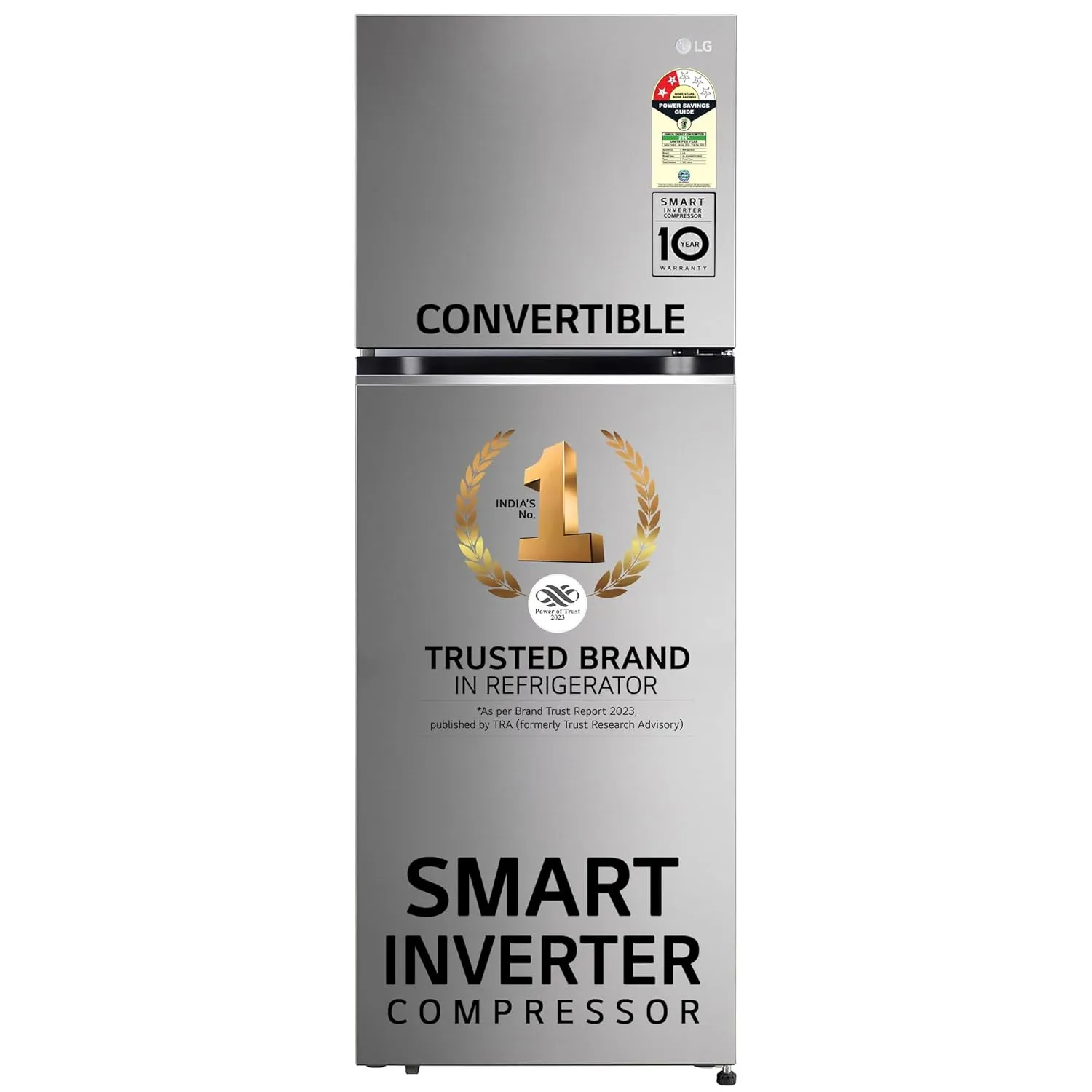 LG GL-S342SPZY 322 Litre Frost-Free Smart Inverter Double Door Refrigerator (Shiny Steel, Convertible & Multi Air Flow)