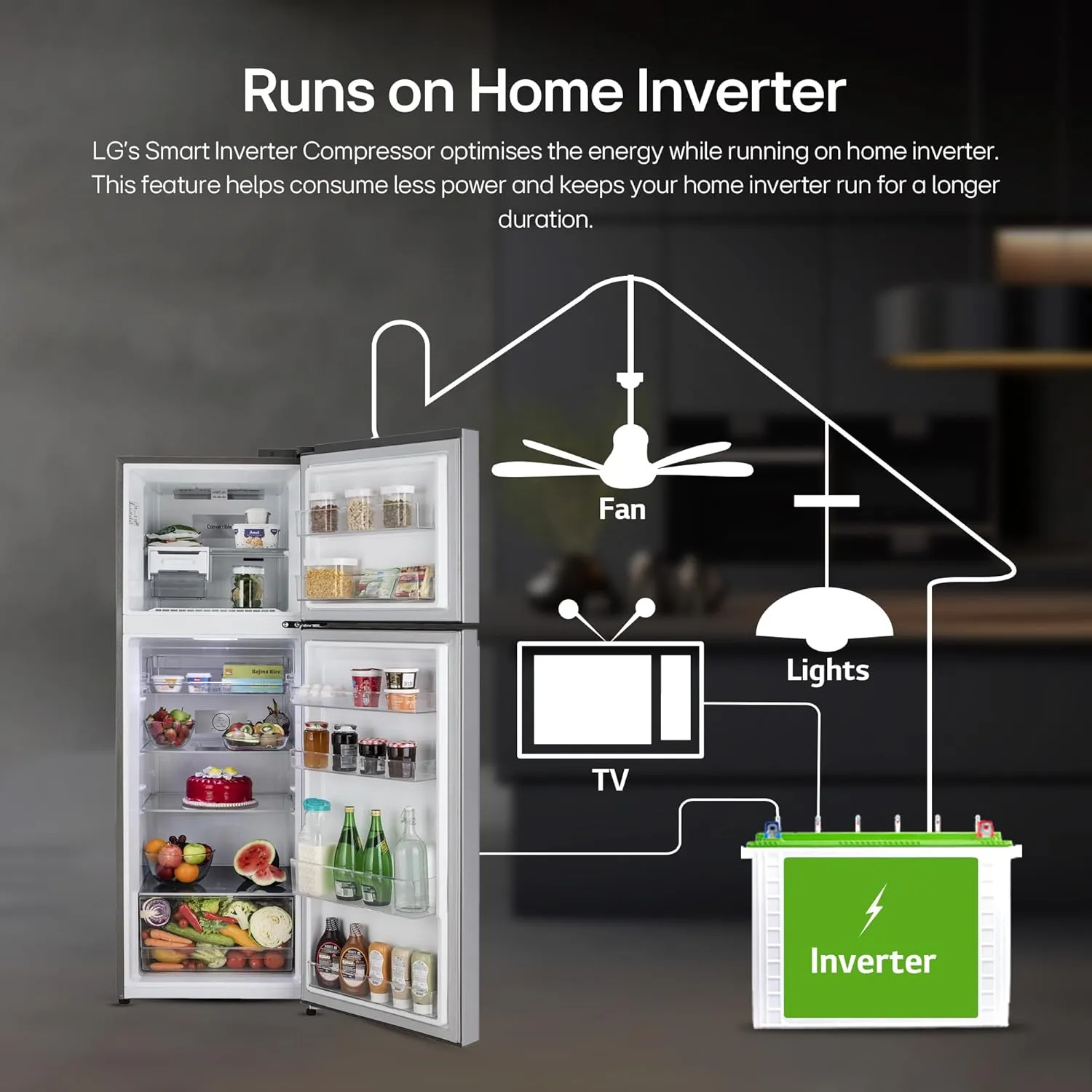LG GL-S342SPZY 322 Litre Frost-Free Smart Inverter Double Door Refrigerator (Shiny Steel, Convertible & Multi Air Flow)
