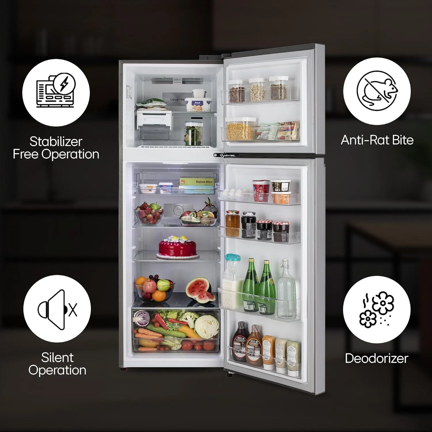 LG GL-S342SPZY 322 Litre Frost-Free Smart Inverter Double Door Refrigerator (Shiny Steel, Convertible & Multi Air Flow)