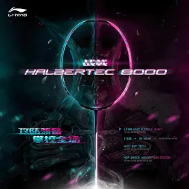 Li-Ning Halbertec 8000 Badminton Racquet 4UG5 Black/Blue/Pink