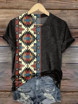 🔥Limited Time Discount🔥Western Vintage  Print T-shirt