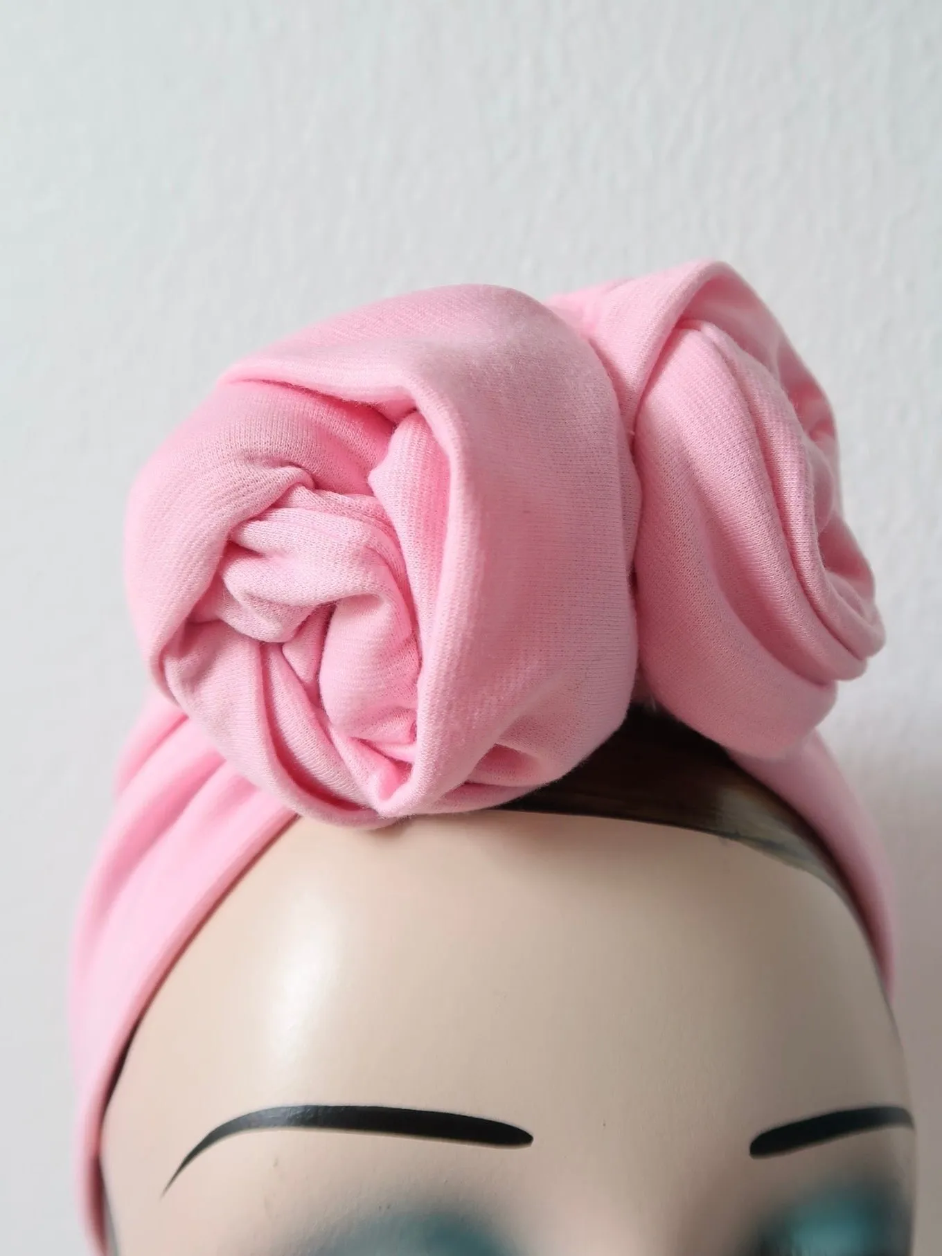 Made To Order: ROSE KNOT Vintage Style Pre-tied Headband in in 8 colours: red, black, leopard, olive green, mustard, rust, grey & navy