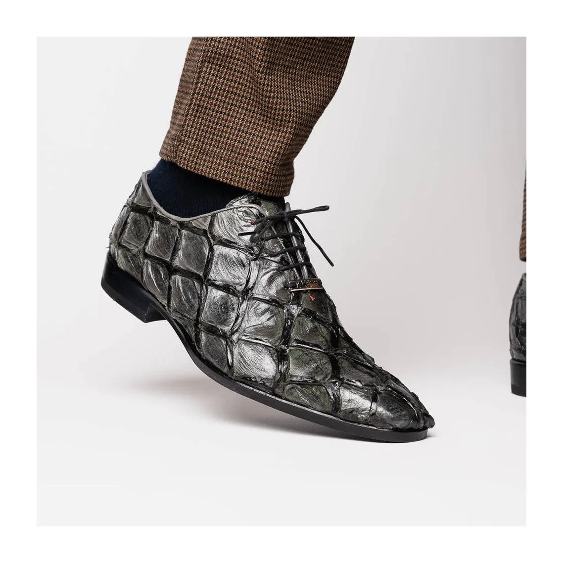 Marco Di Milano Olivieri Men's Shoes Exotic Pirarucu Leather Whole cut Oxfords (MDM1028)