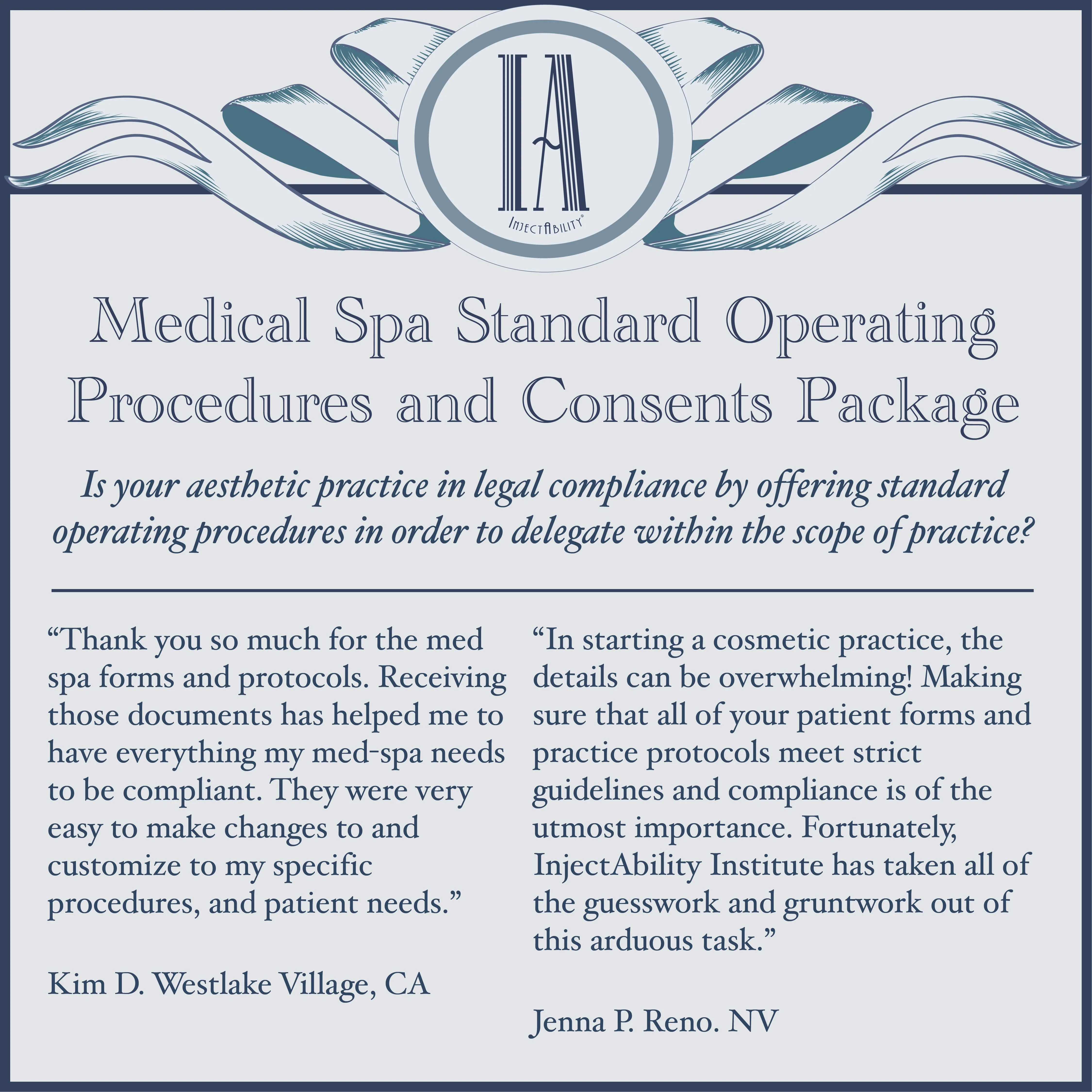 Medical Spa Standard Operating Procedures and Consents Package