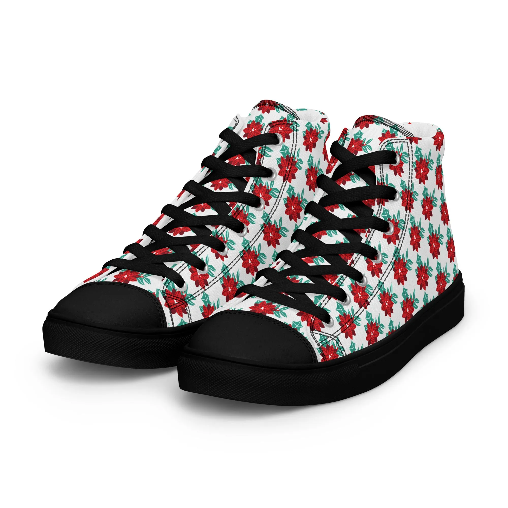 Men Christmas High Top Canvas Shoes (Glamourange Holiday Magic Canvas Shoes For Men - 0017)