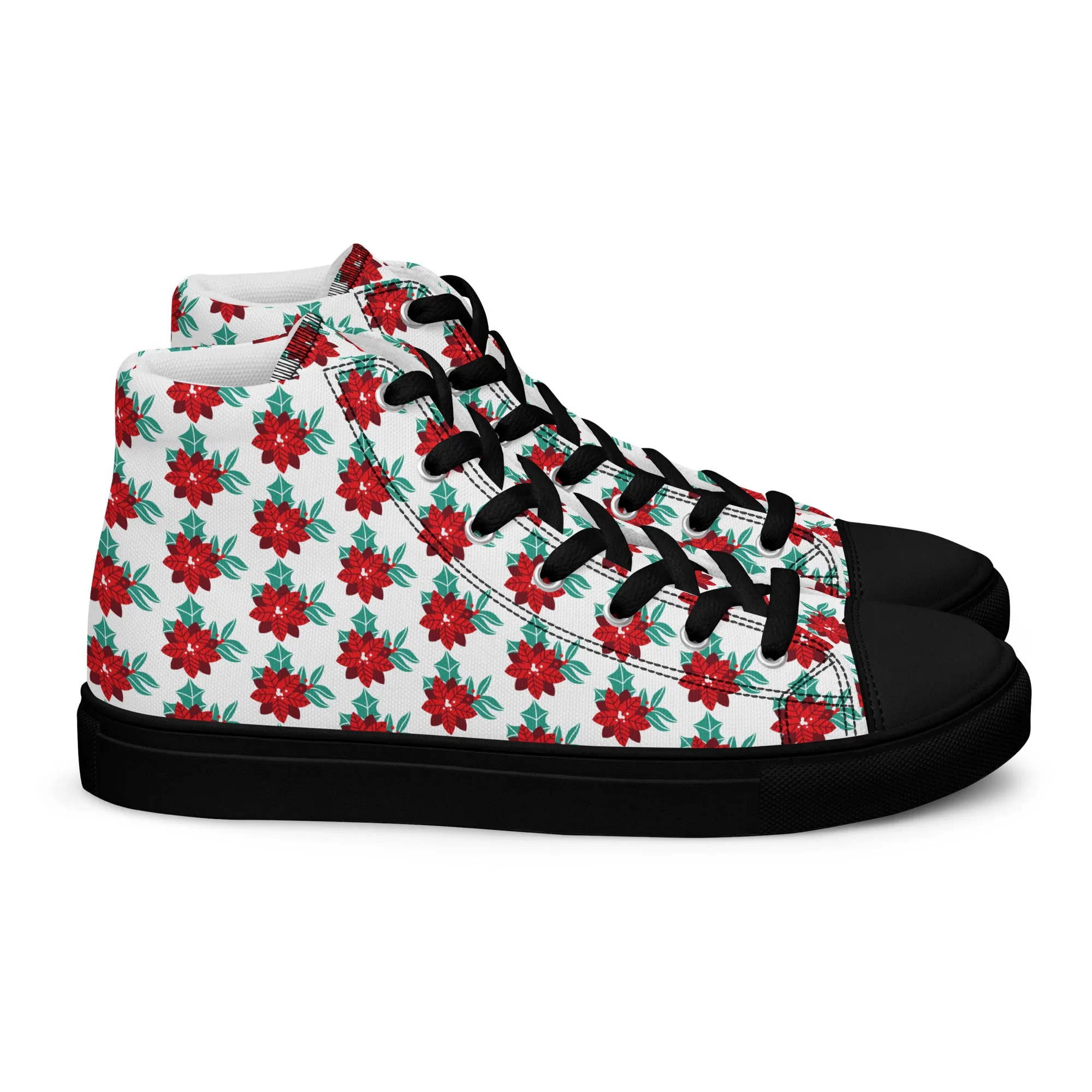 Men Christmas High Top Canvas Shoes (Glamourange Holiday Magic Canvas Shoes For Men - 0017)